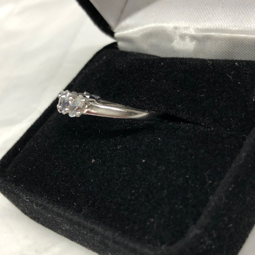 Diamonique Sterling Silver Marquise CZ Half Eternity Ring size 6.25 - Picture 8 of 12